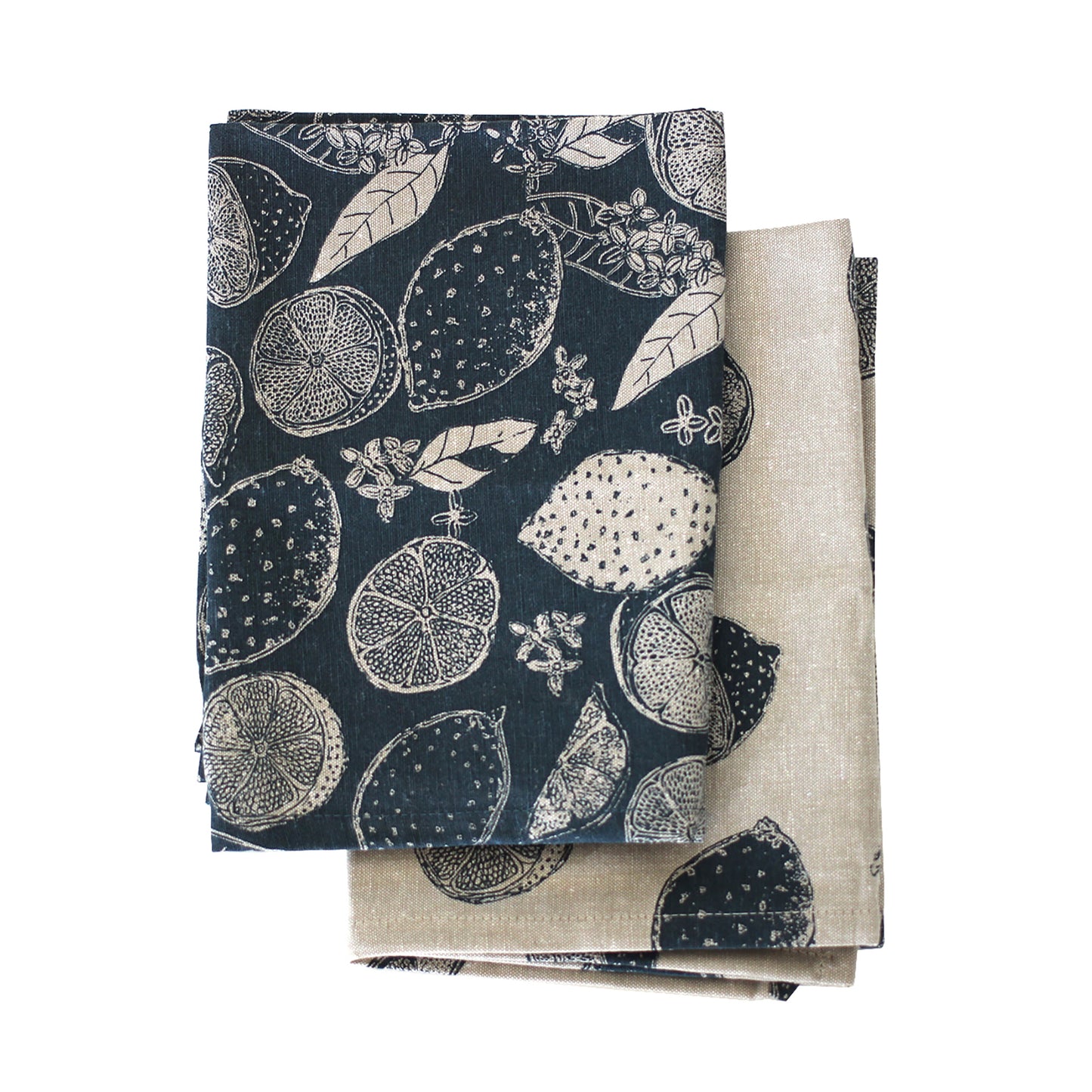 Lemonade tea towel, slate green