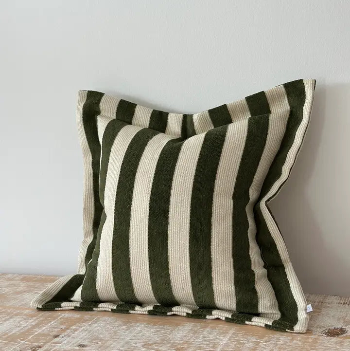 Green stripe cushion