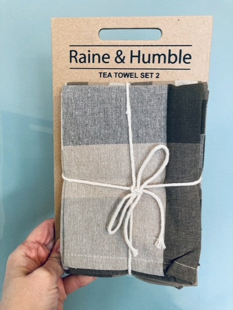 Herb tea towel, black