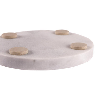 Round marble coaster- white
