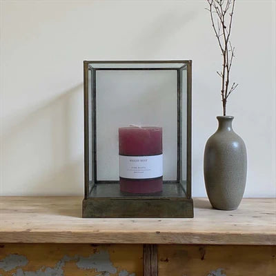 Aged hurricane vase