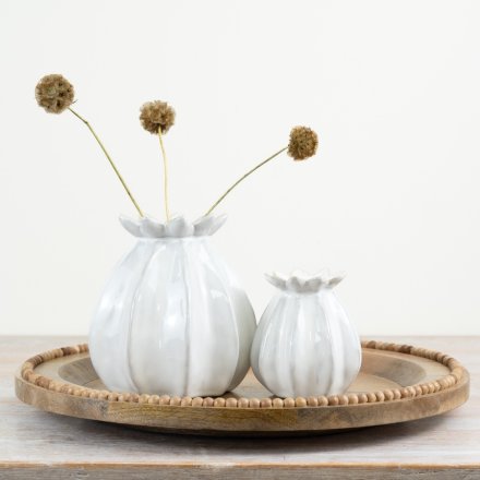 Poppy vase white 16
