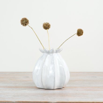 Poppy vase white 16