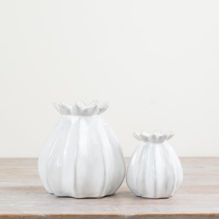 Poppy vase white 16