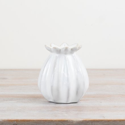 Poppy vase white 16