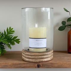 Wood and glass hurricane