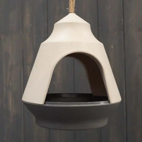 Earthy Natural/Anthracite Bamboo Hanging Birdhouse
