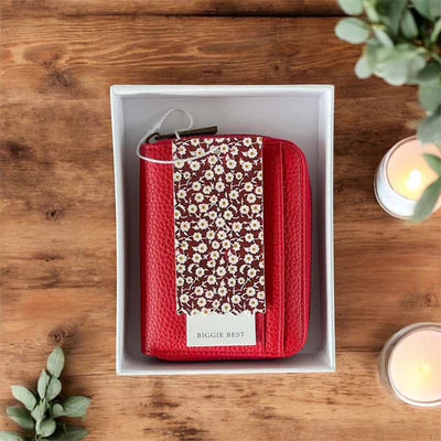 Faux leather red purse
