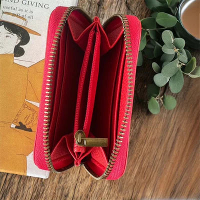 Faux leather red purse