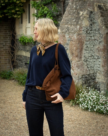 Chalk suede bag