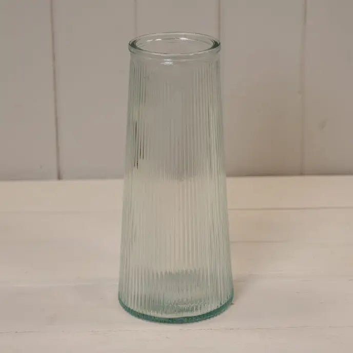Tall ribbed vase