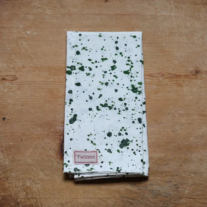 Green splatter napkin
