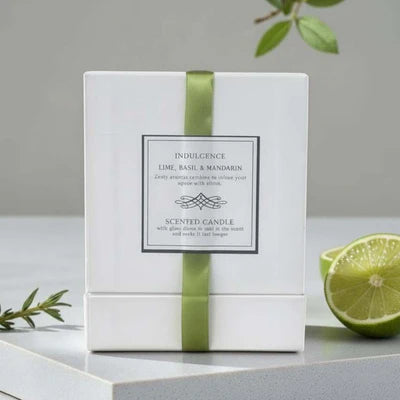 Lime Basil candle & cloche set