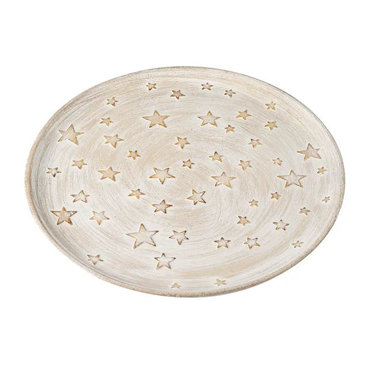 Cream wooden star plate