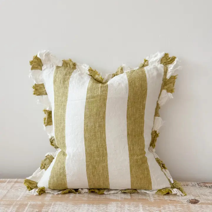 Yellow ruffle edge cushion